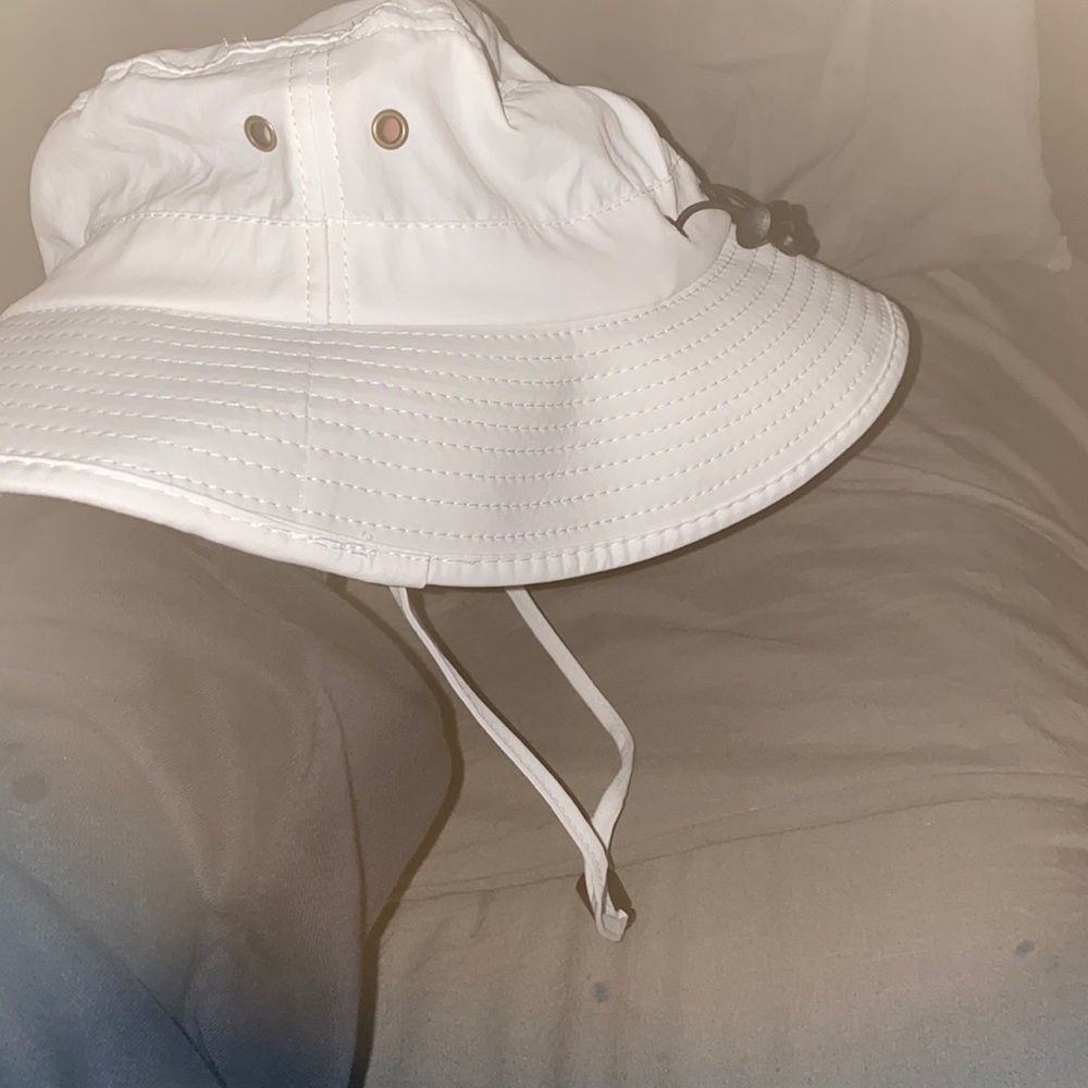 all white bucket hat
